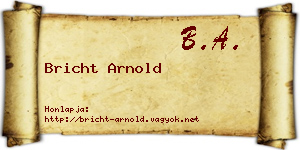 Bricht Arnold névjegykártya